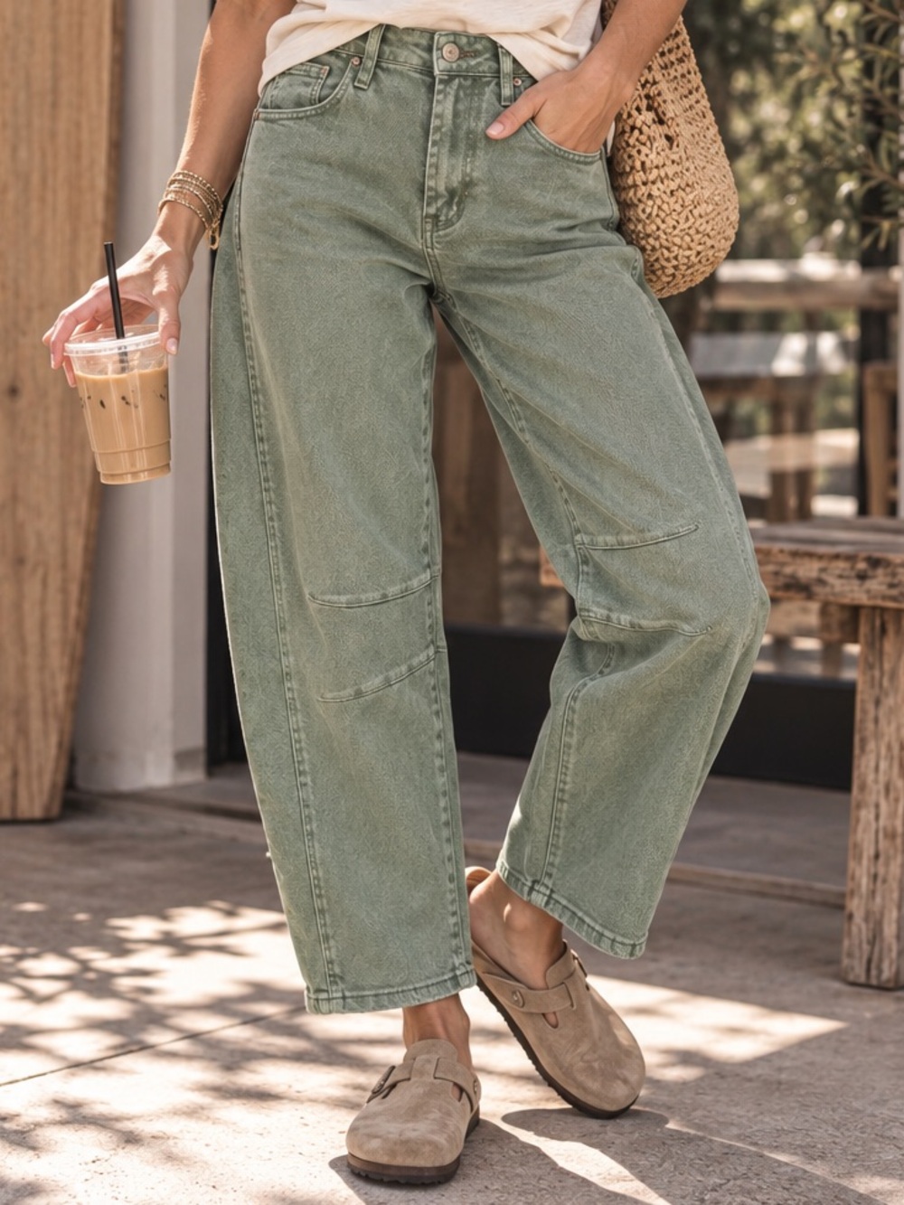 “ Westward “ Barrel Jeans | Olive